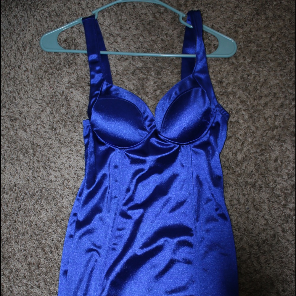 Iris blue silky dress